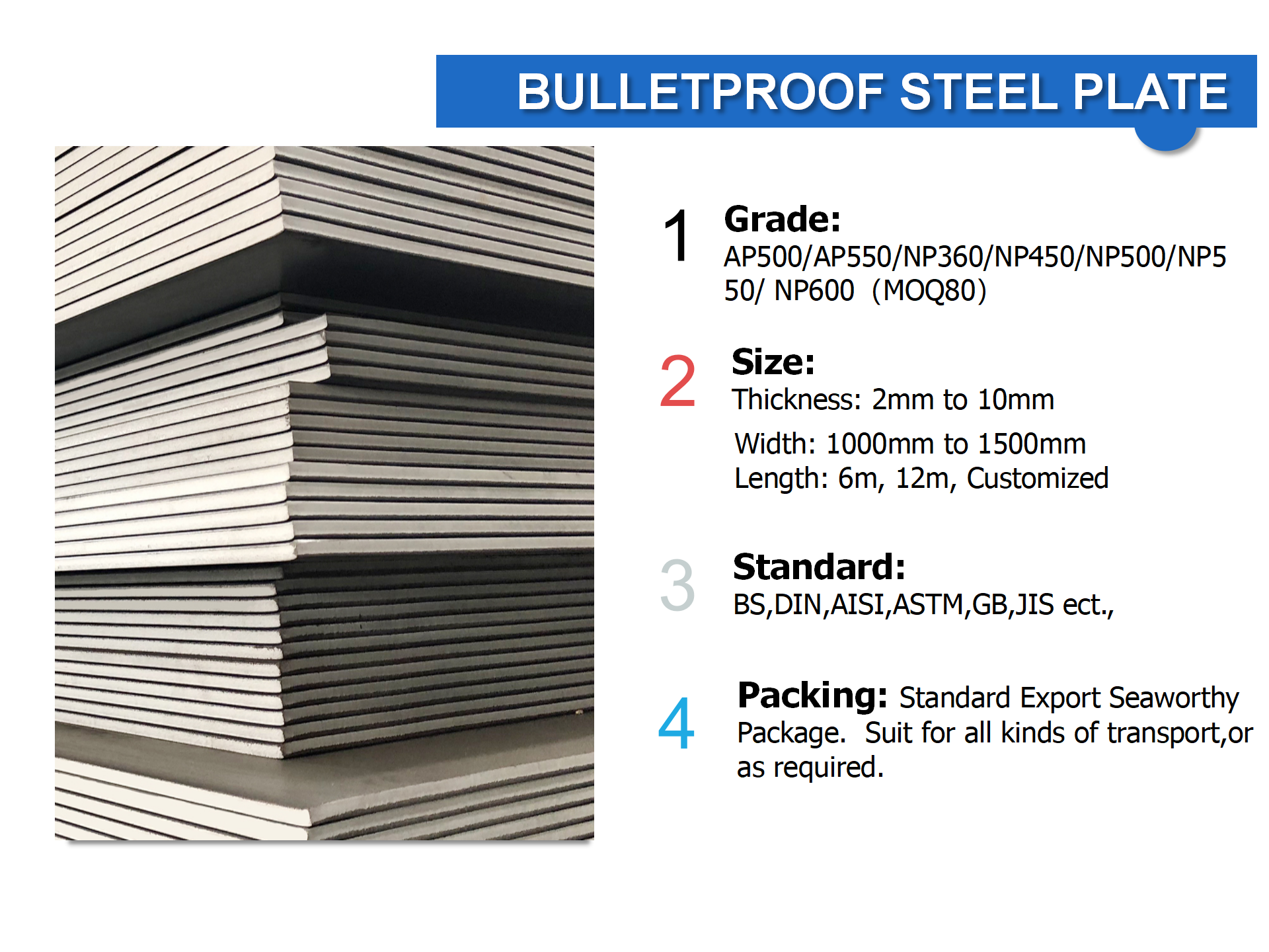 Bulletproof steel plate